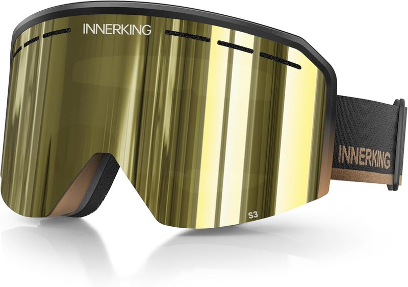Innerking Ski/Snowboard Goggles OTG for Men Women & Youth - Over Glasses Snow Sports Goggles Anti Fog 100% UV400 Protection - Image 1